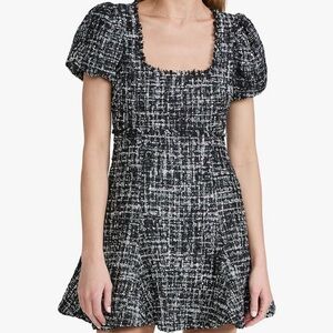 Likely Black and White Tweed Mini Dress